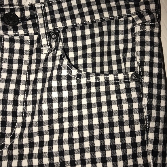 rag & bone NY Ashling 10 Inch Capri Jeans in Black/White Gingham Print size 24 - Picture 4 of 16
